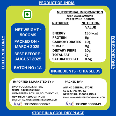 Chia Seeds 500g (Livly Foods)