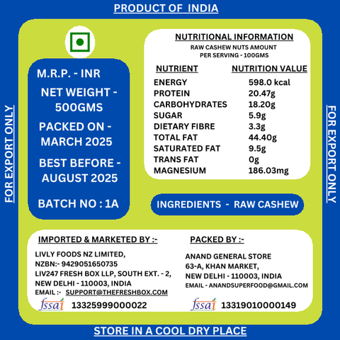 Cashew 500g (Livly Foods)