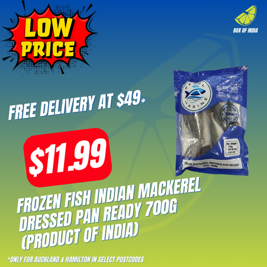 Frozen Fish Indian Mackerel Dressed Pan Ready 700g (Product of India)