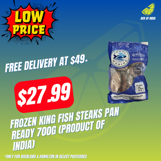 Frozen King Fish Steaks Pan Ready 700g (Product of India)