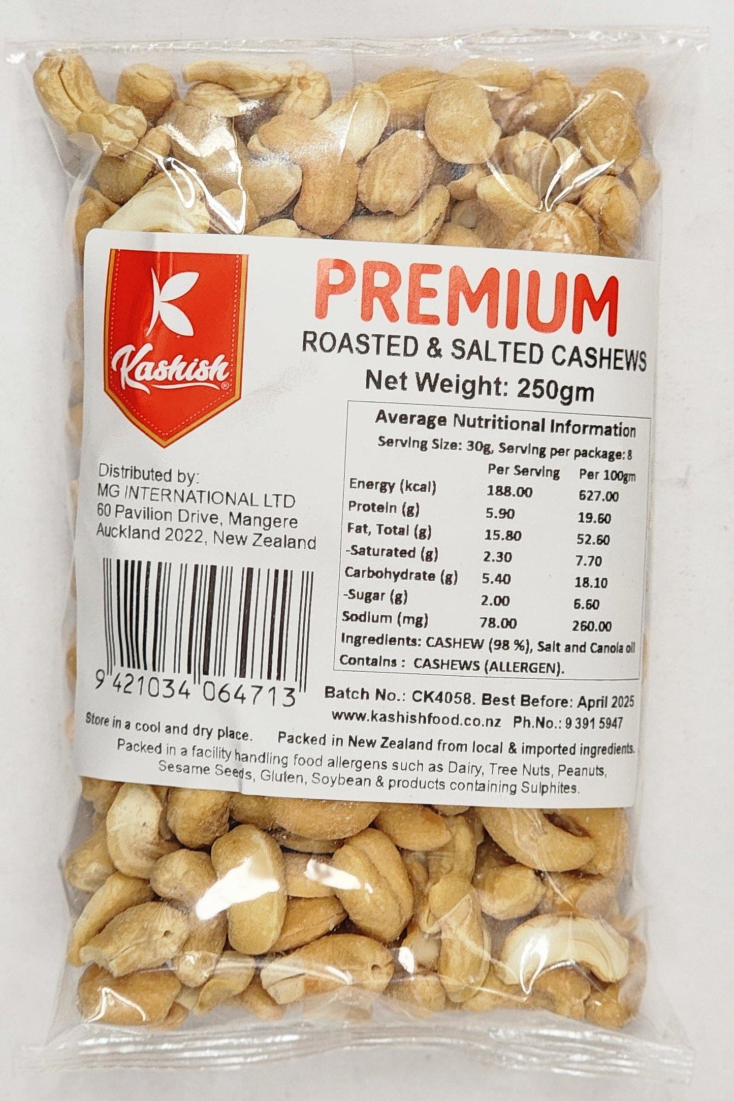 Kashish Cashew Roasted Salted 250g