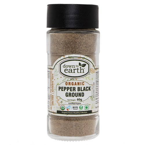 Organic Pepper Black Ground 60g (Down To Earth)