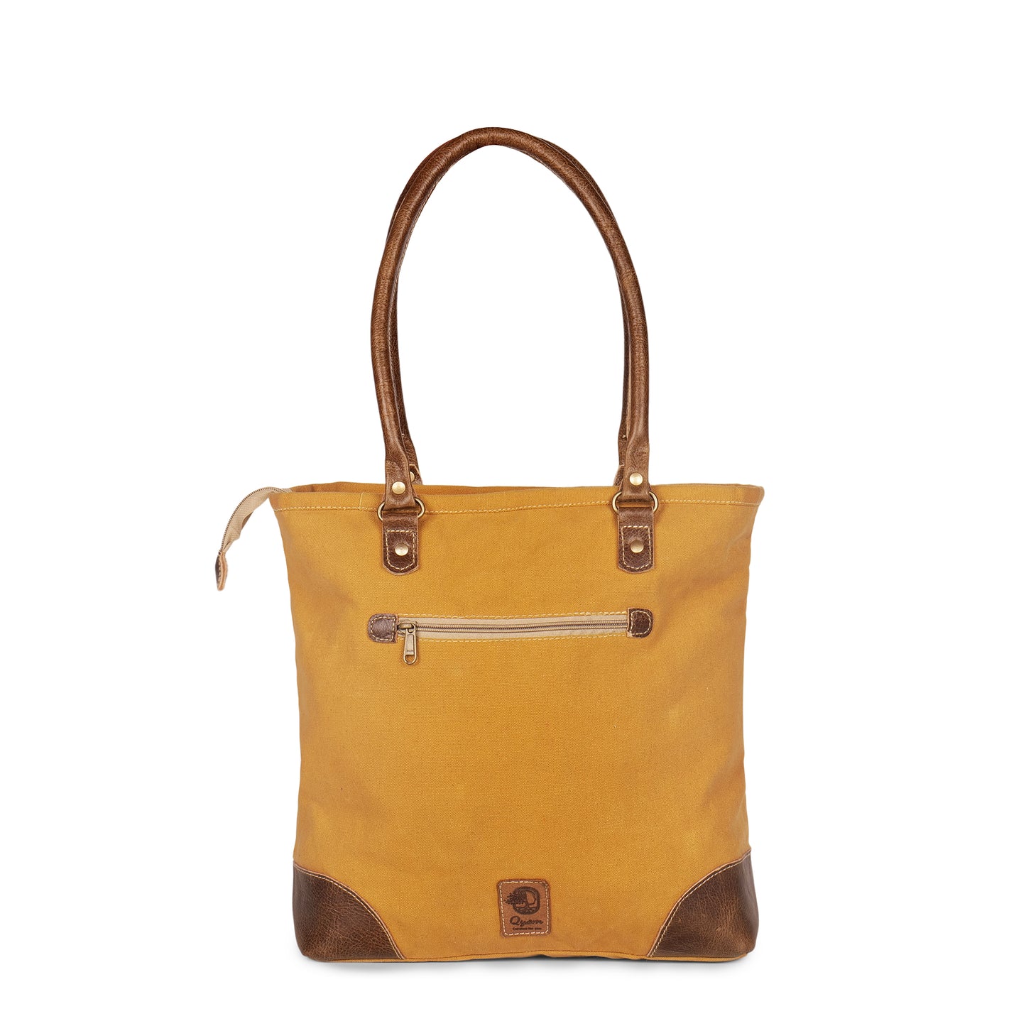 Petit A Petit Cotton Canvas Brown Bag