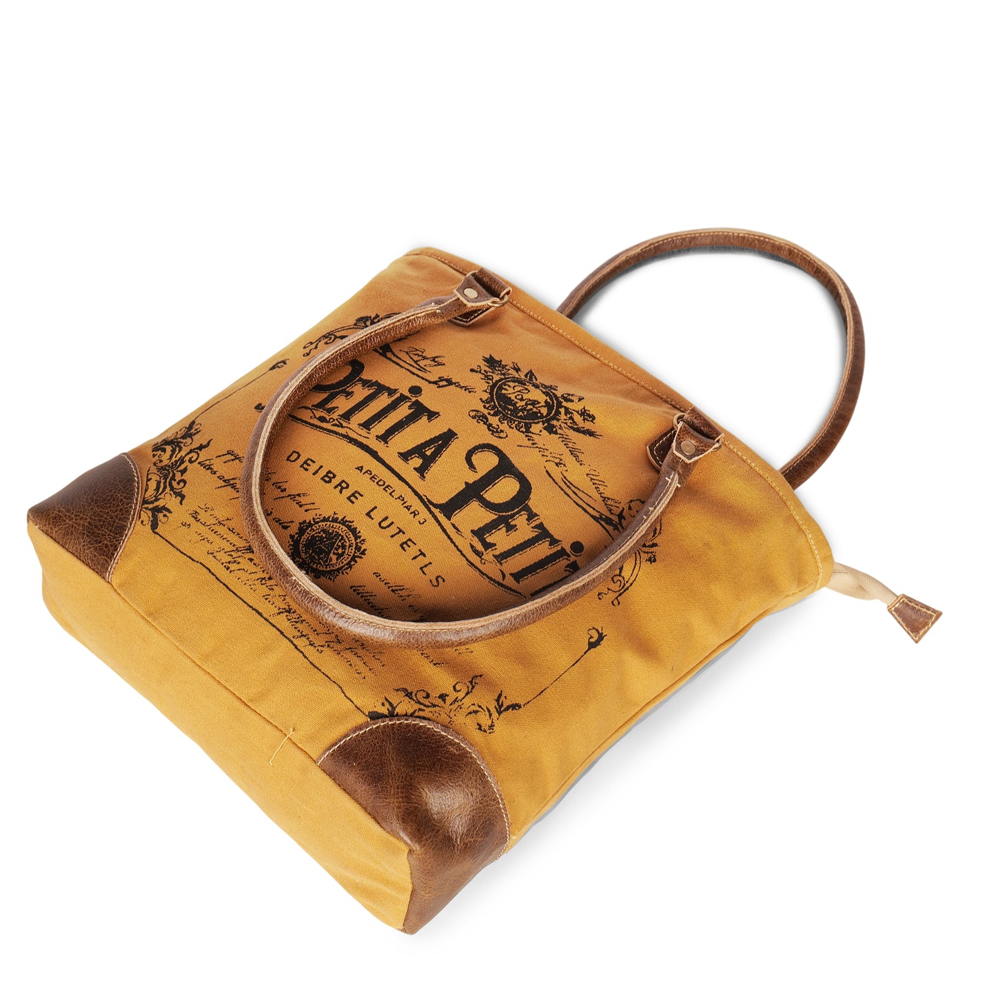 Petit A Petit Cotton Canvas Brown Bag