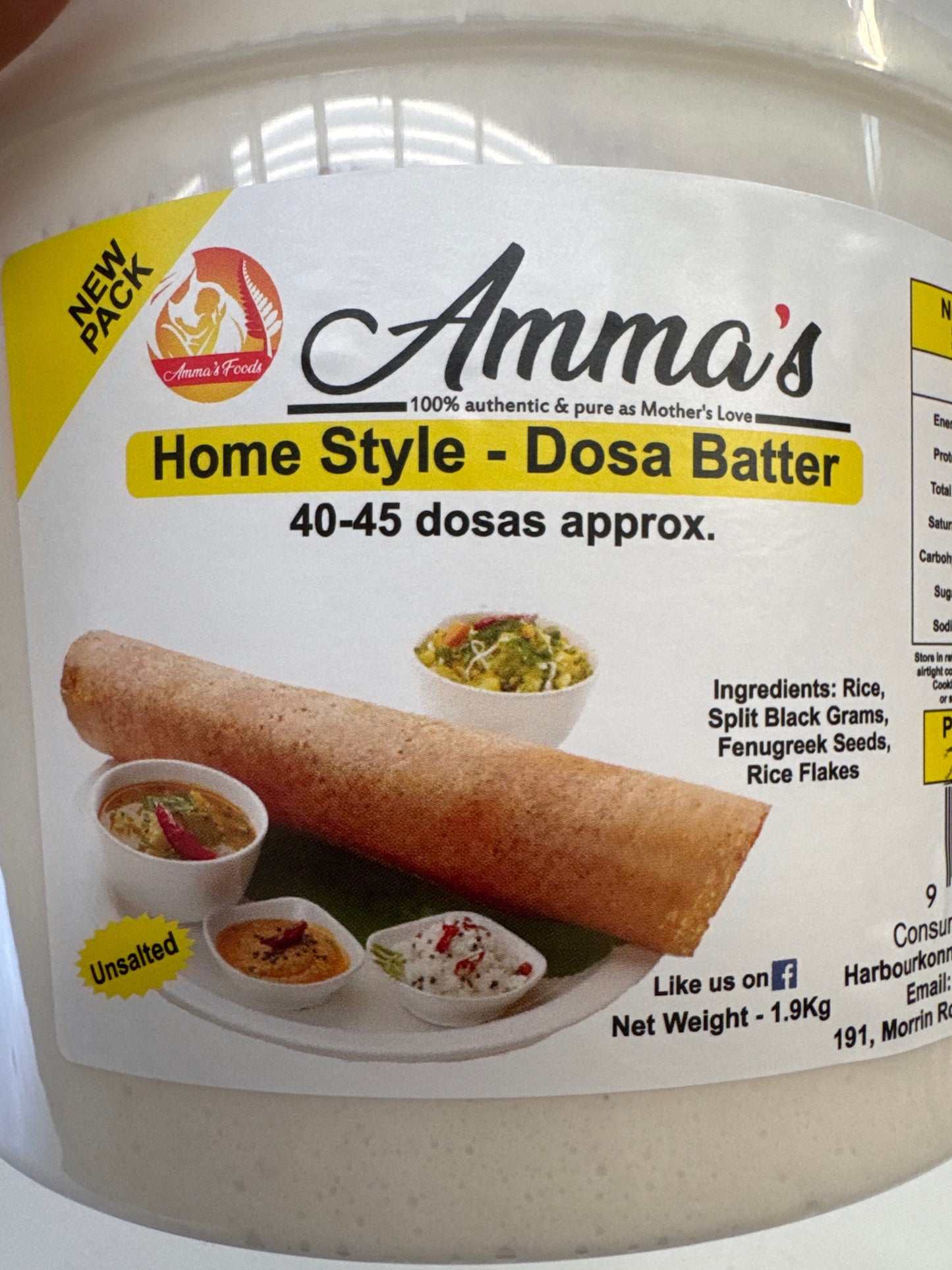 Home Style Dosa Batter 1.90Kg (Amma's)