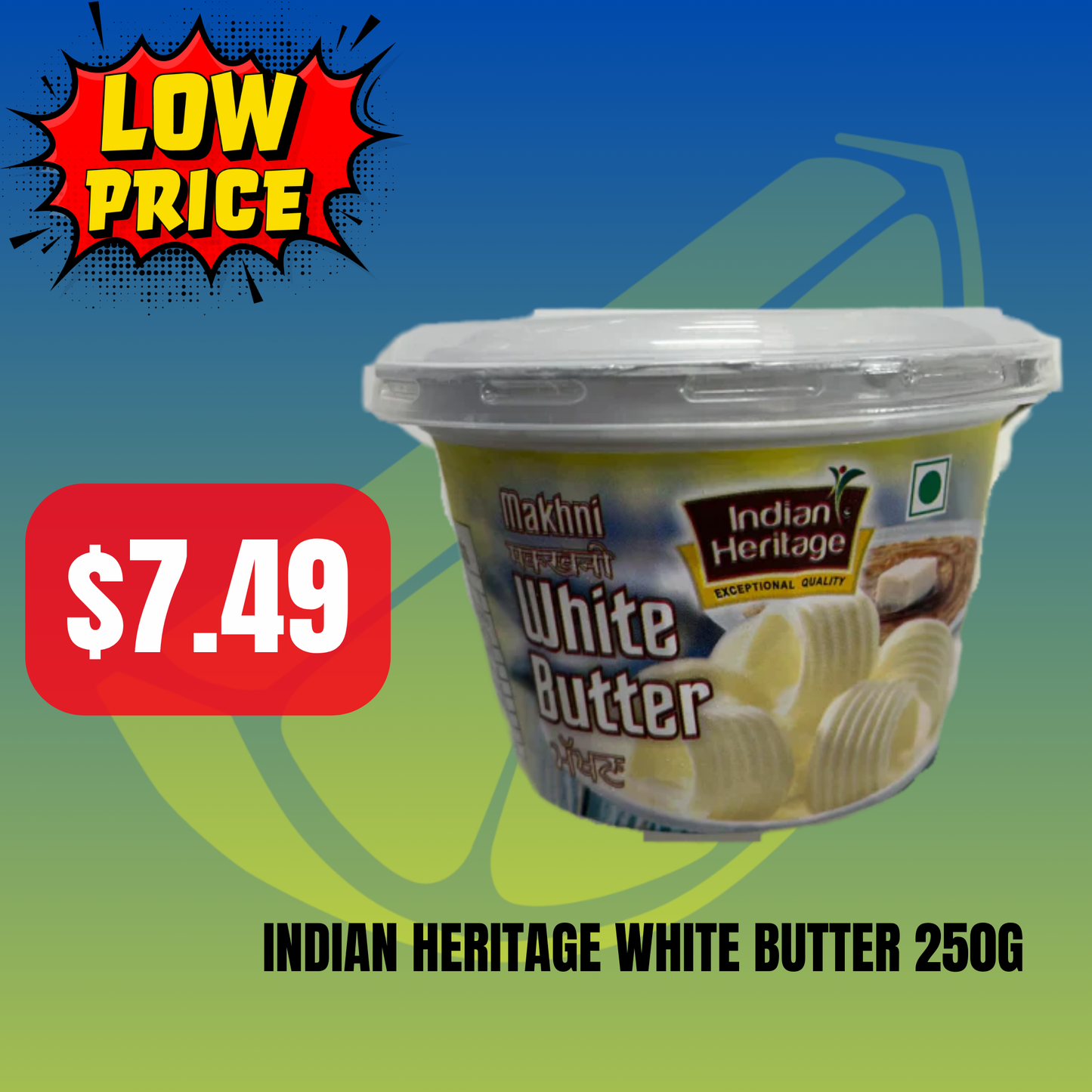Frozen Indian Heritage White Butter 250g