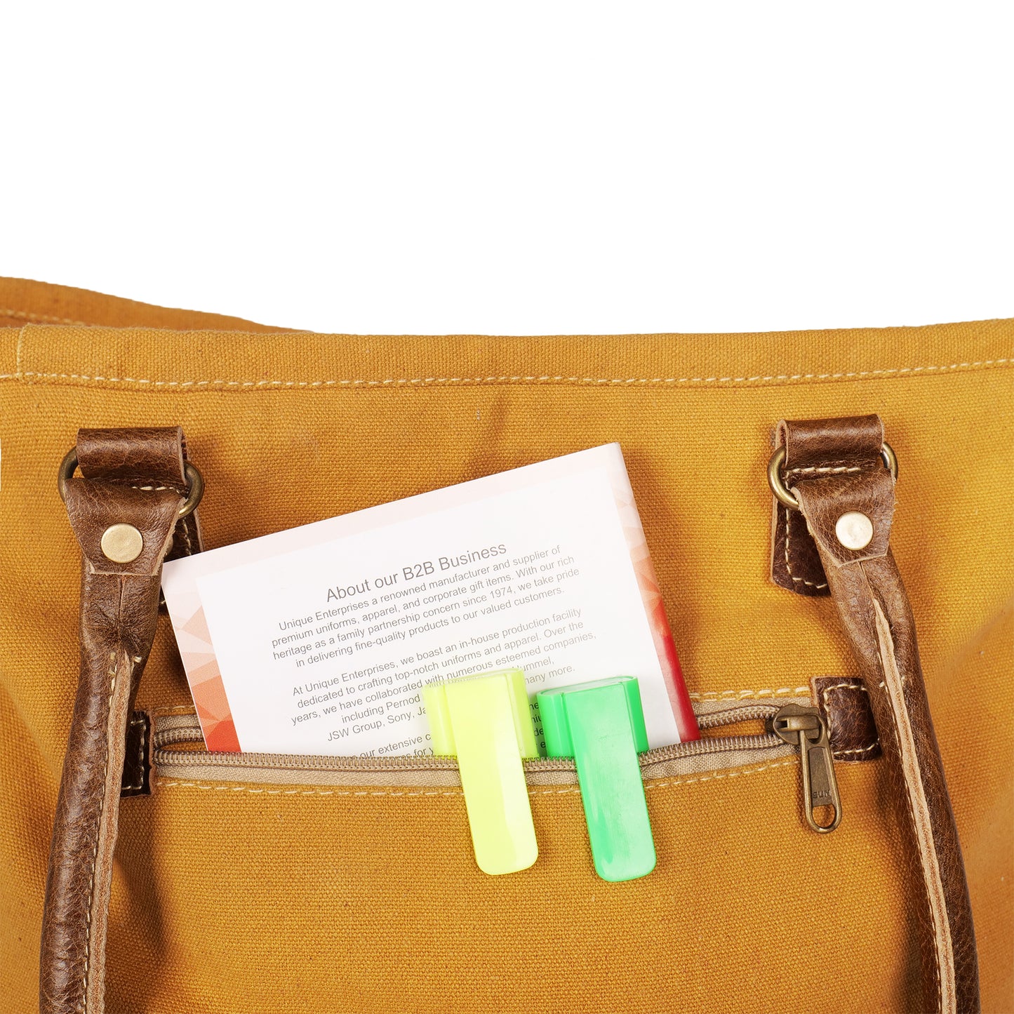 Petit A Petit Cotton Canvas Brown Bag