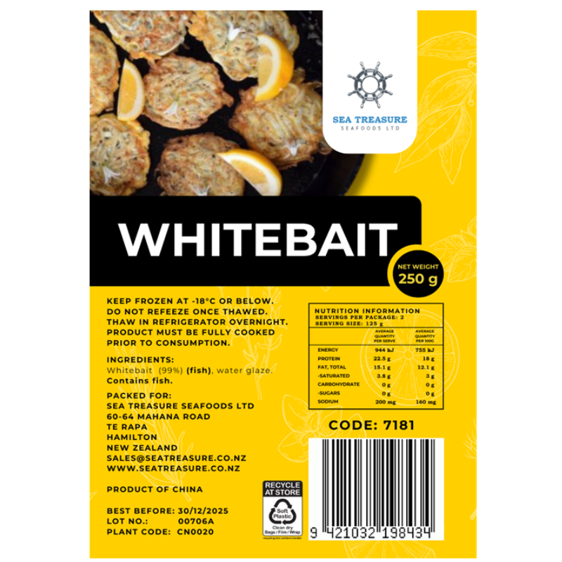 Frozen Whitebait Imported 3/5cm 250g