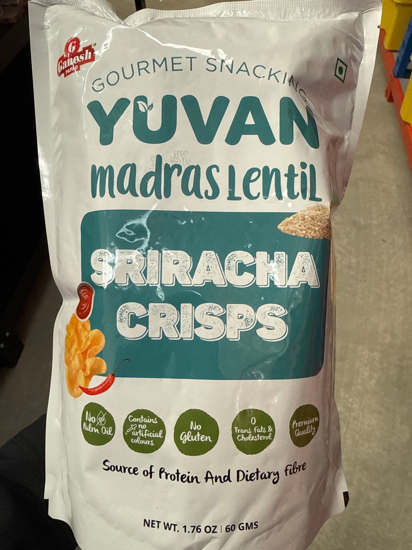 Yuvan Madras Lentil Sriracha Crisp 60g