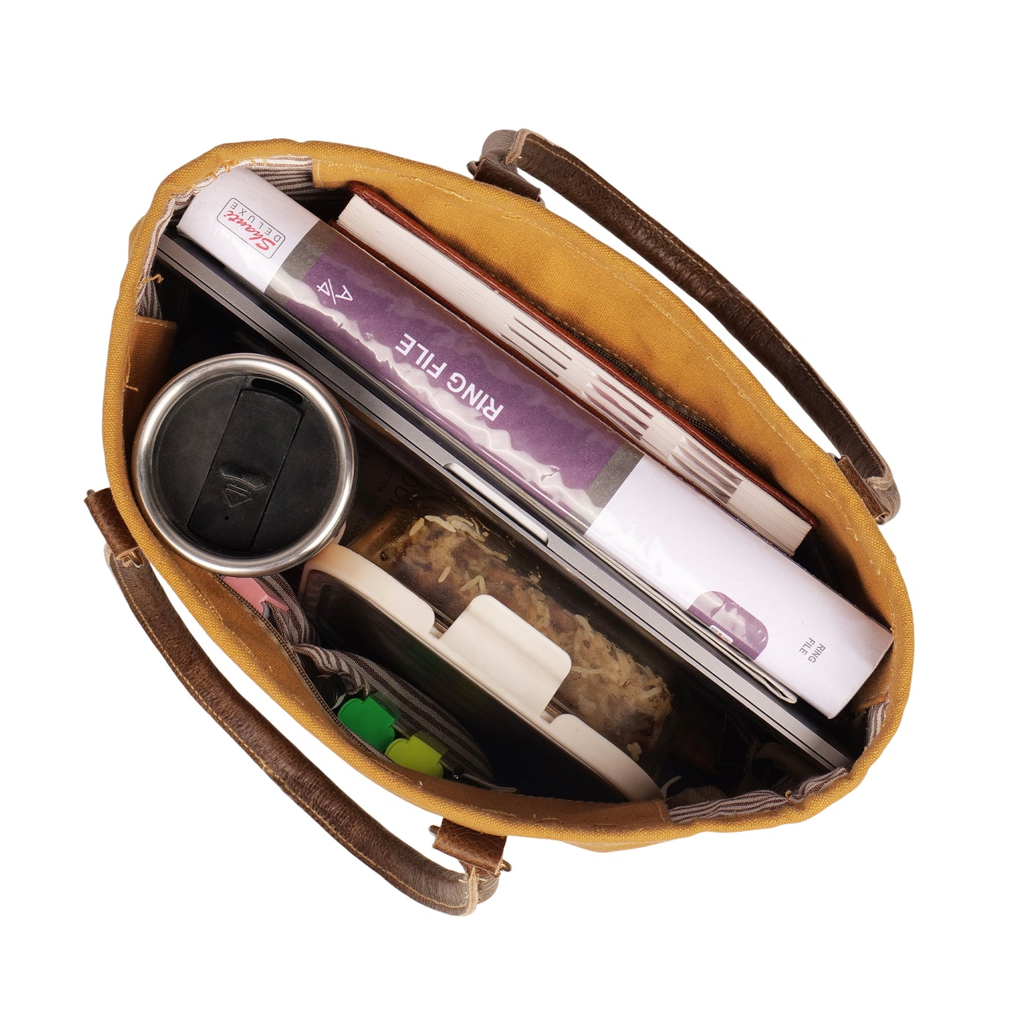 Petit A Petit Cotton Canvas Brown Bag