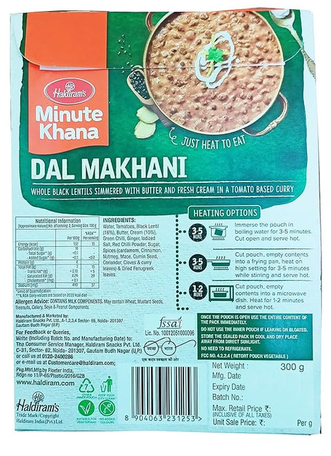 Haldirams Ready Meal Dal Makhani 300g