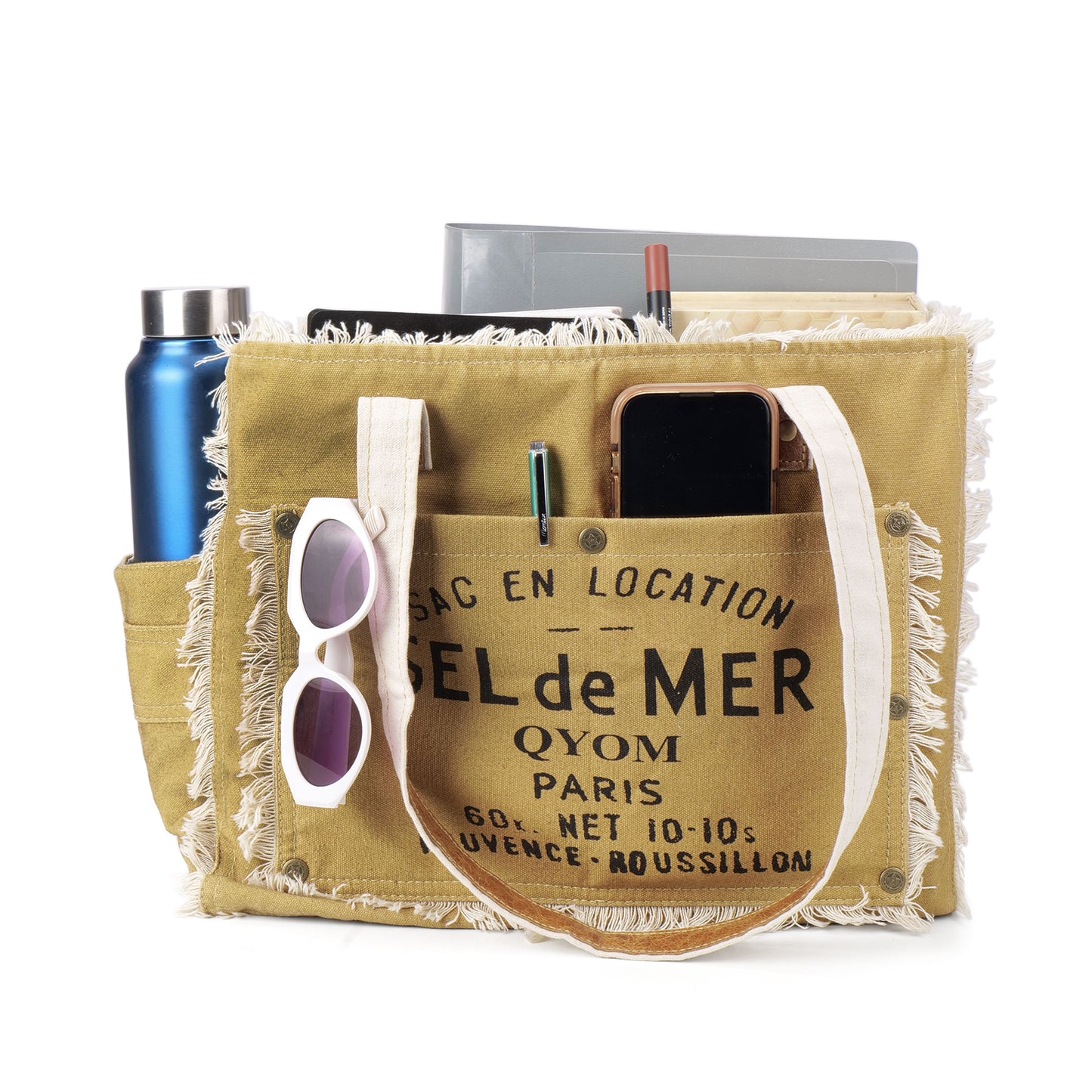 SEL de MER Qyom Paris Canvas Bag Brown