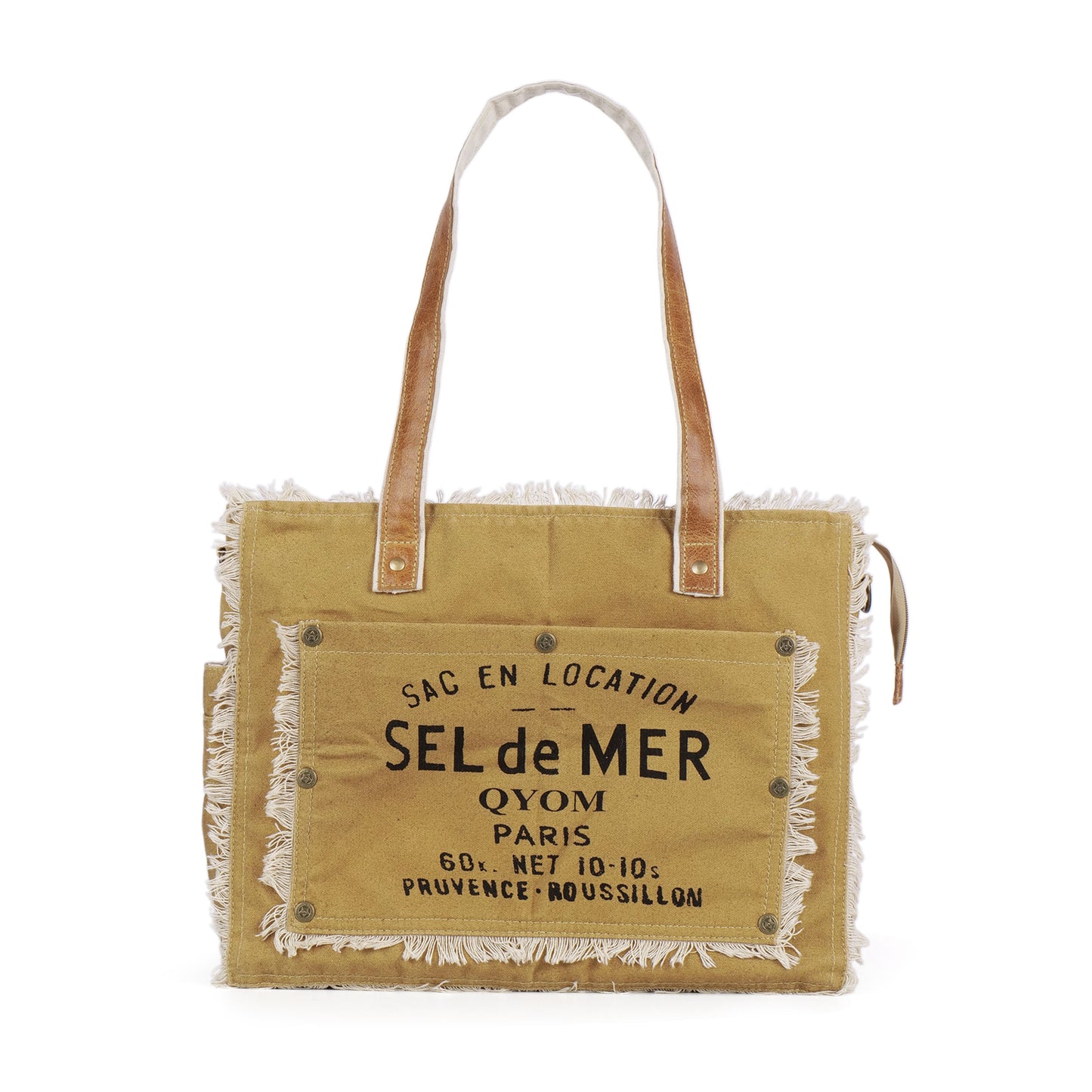 SEL de MER Qyom Paris Canvas Bag Brown