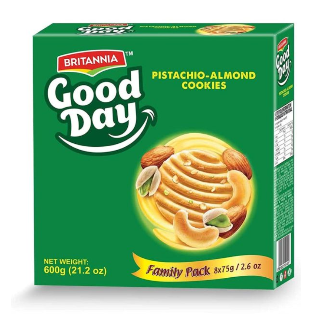 Britannia Good Day Pista Almond Family Pack of 8x75g