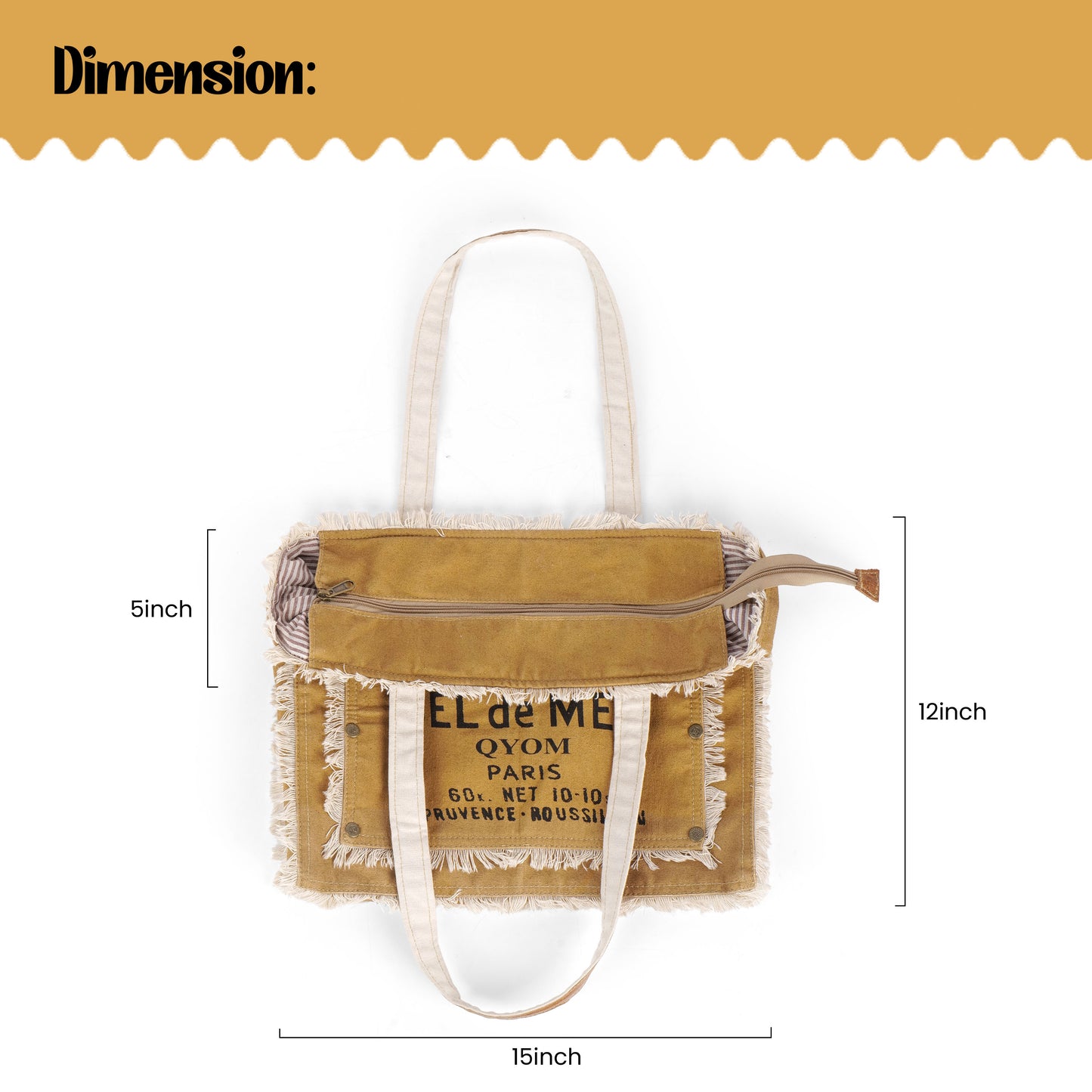 SEL de MER Qyom Paris Canvas Bag Brown
