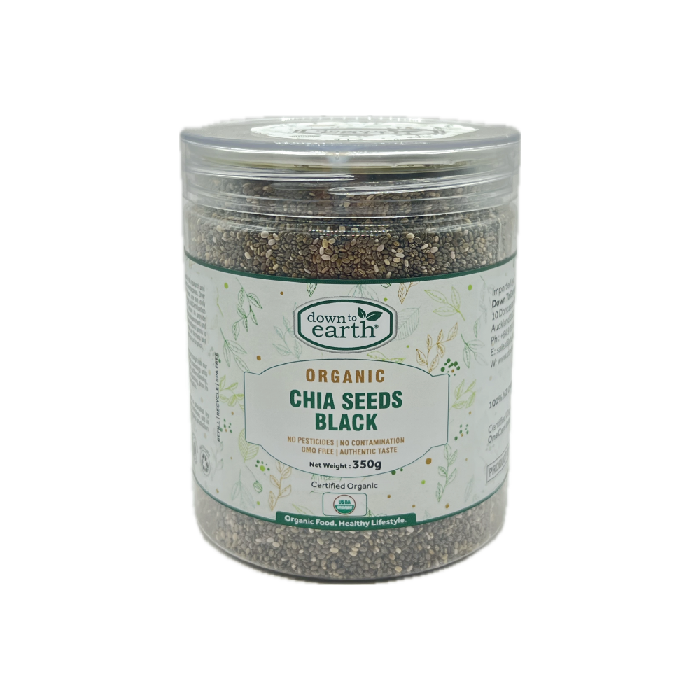 Organic Chia Seeds Black 350g (Down To Earth)