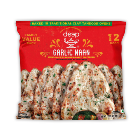 Frozen Family Pack Garlic Naan 900g (12 Naan)
