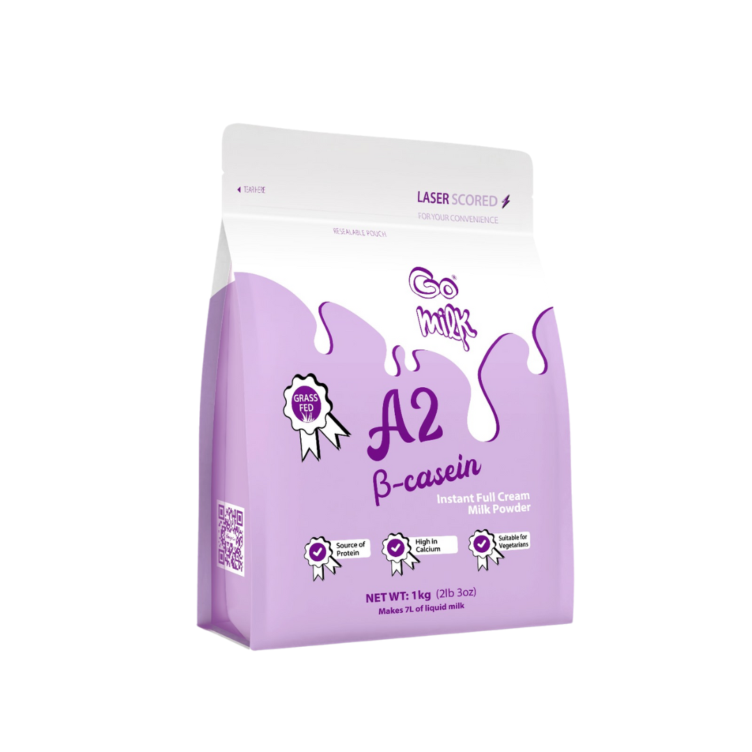 Go Milk A2 Instant Full Cream Milk Powder 1Kg Zipper Pouch