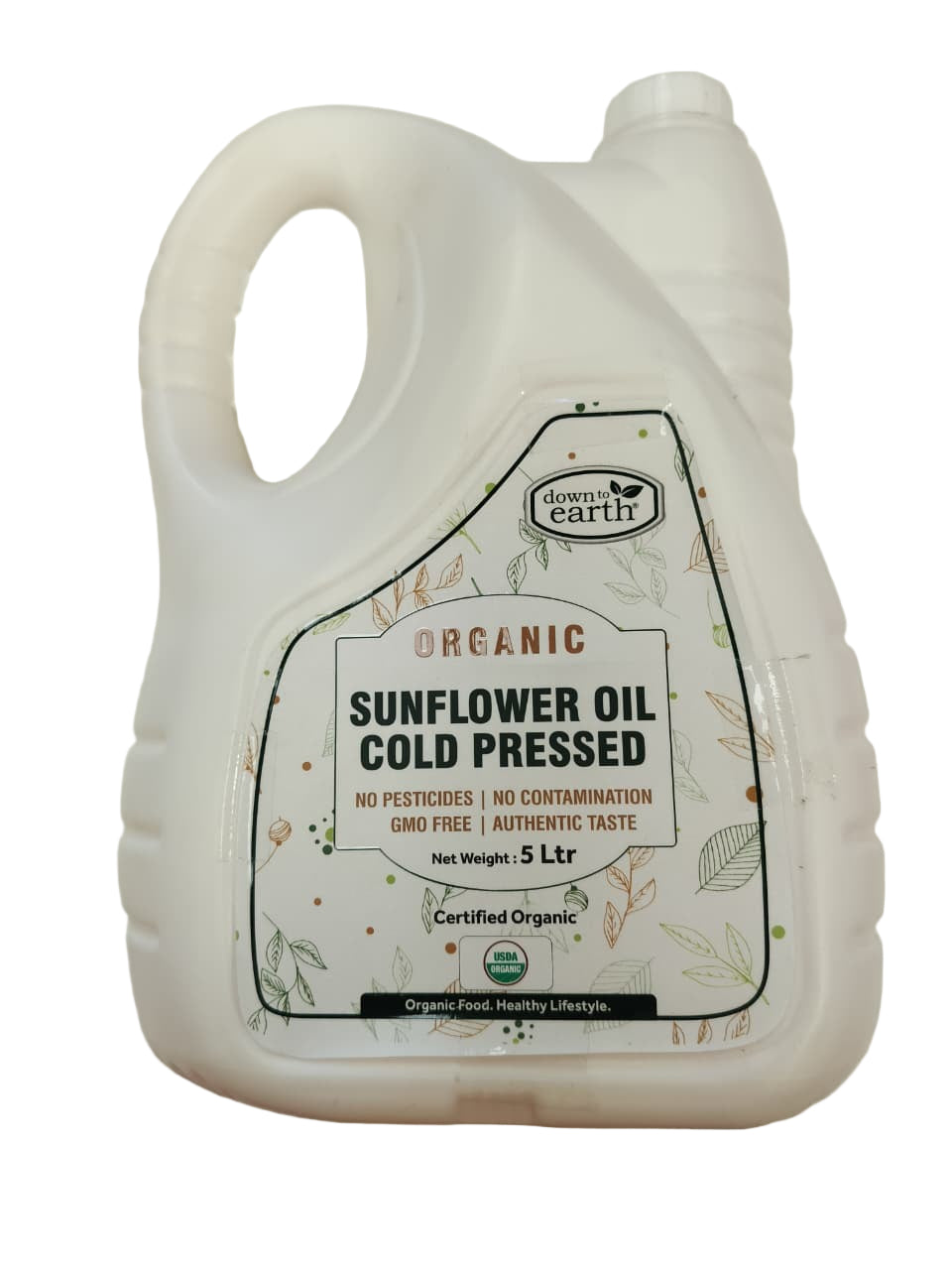 Cold Pressed Organic Sunflower Oil 5L (Down to Earth)