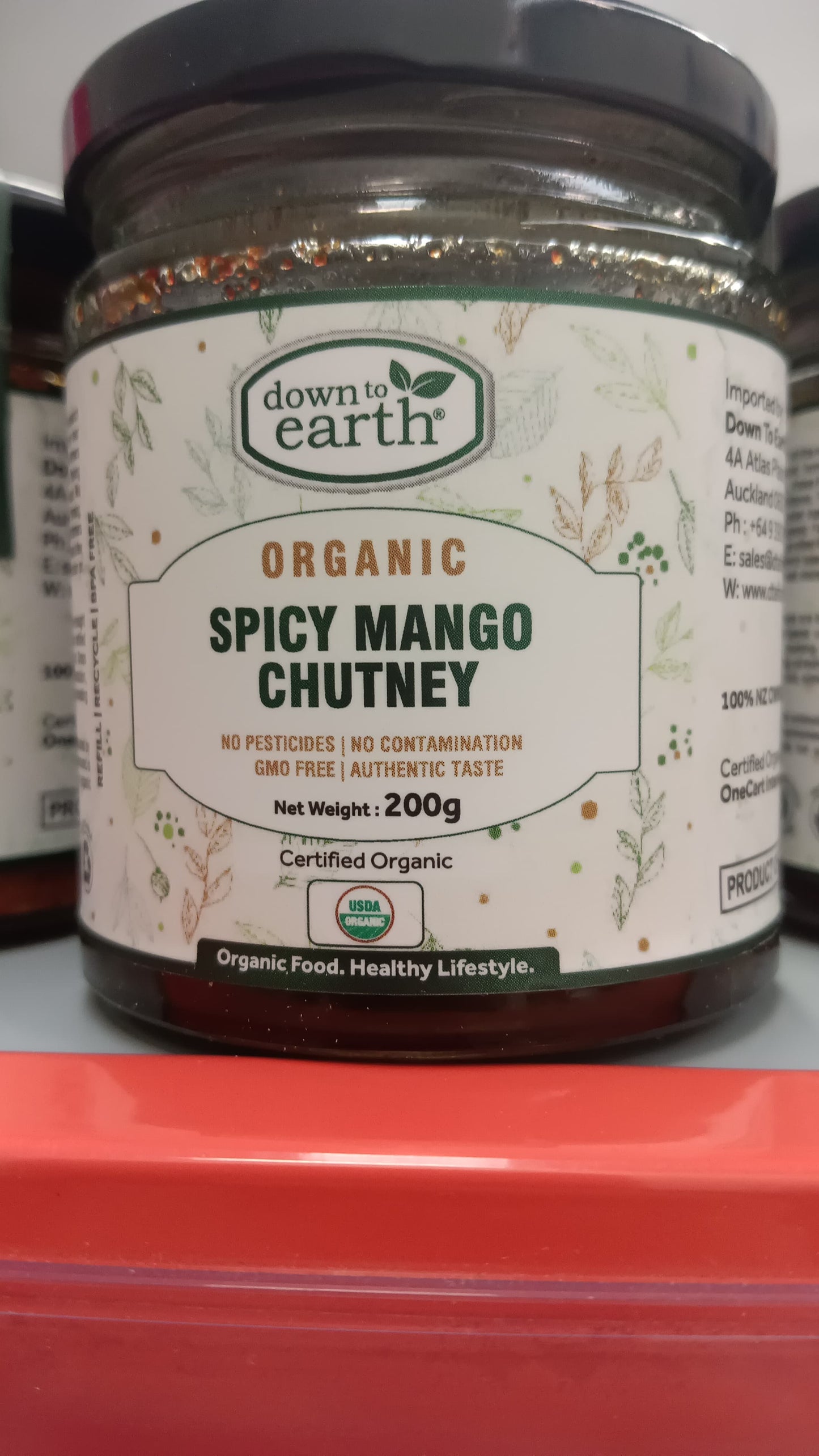 Organic Spicy Mango Chutney 200g (Down To Earth)