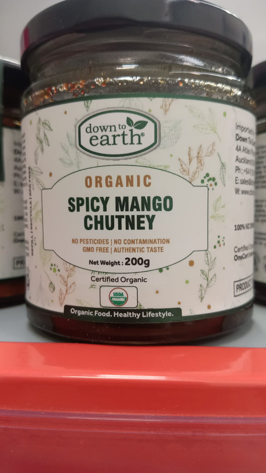 Organic Spicy Mango Chutney 200g (Down To Earth)