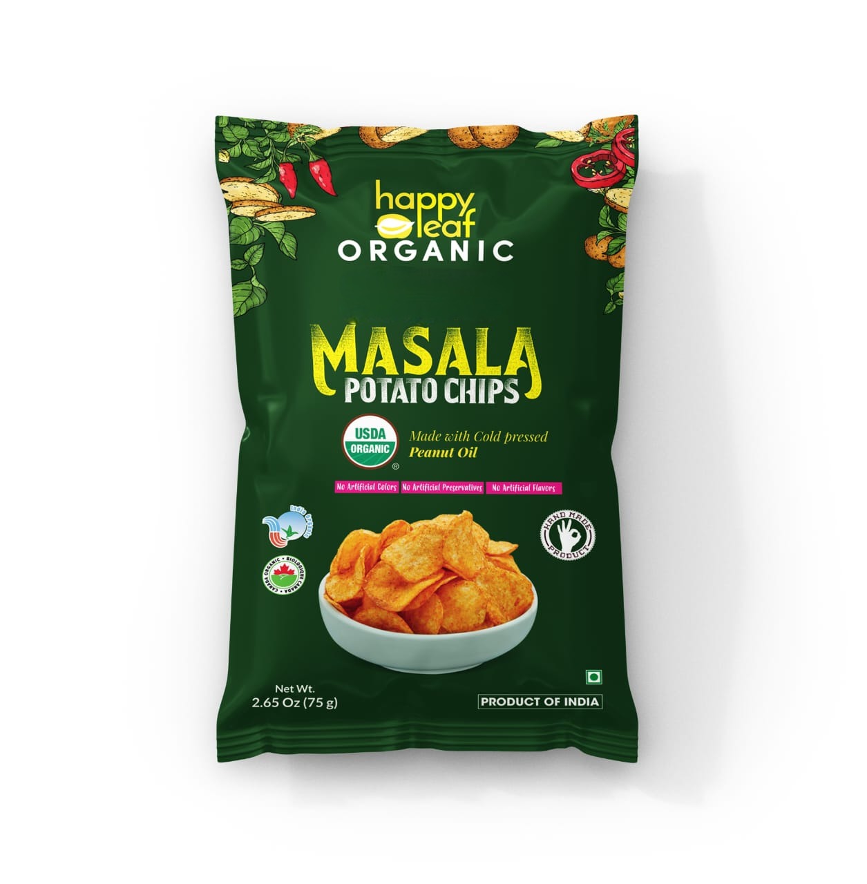 Happy Leaf Masala Potato Chips 75g