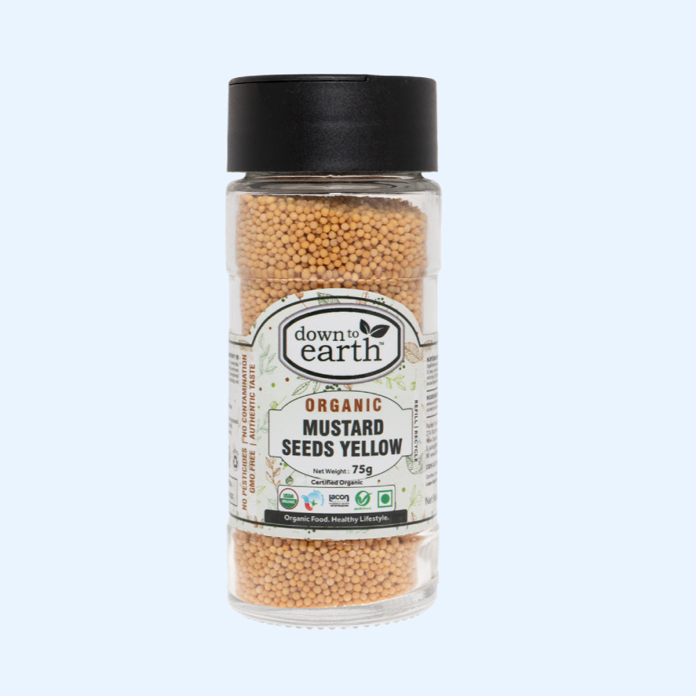 Organic Mustard Seeds Yellow 75g (Down To Earth)