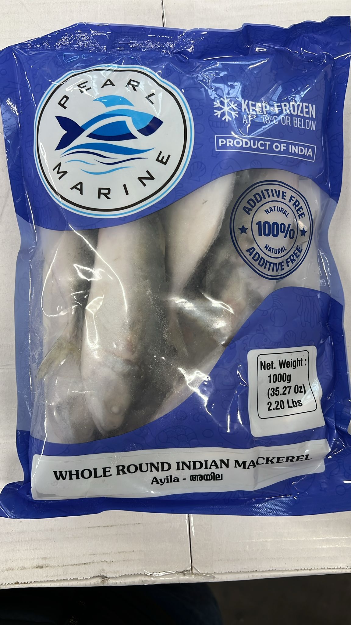 Frozen Fish Whole Round Indian Mackerel 1Kg ( Product of India)