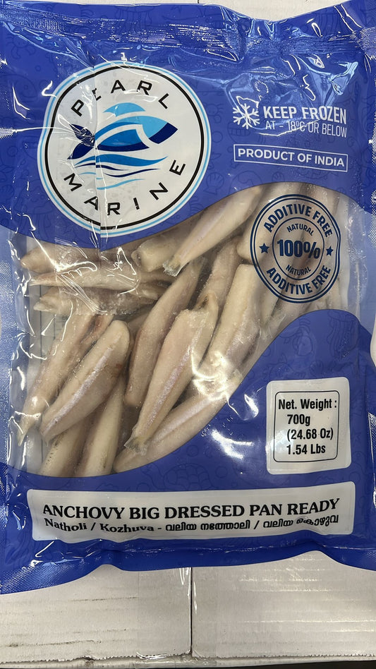 Frozen Fish Anchovy Big Dressed Pan Ready 700g (Product of India)