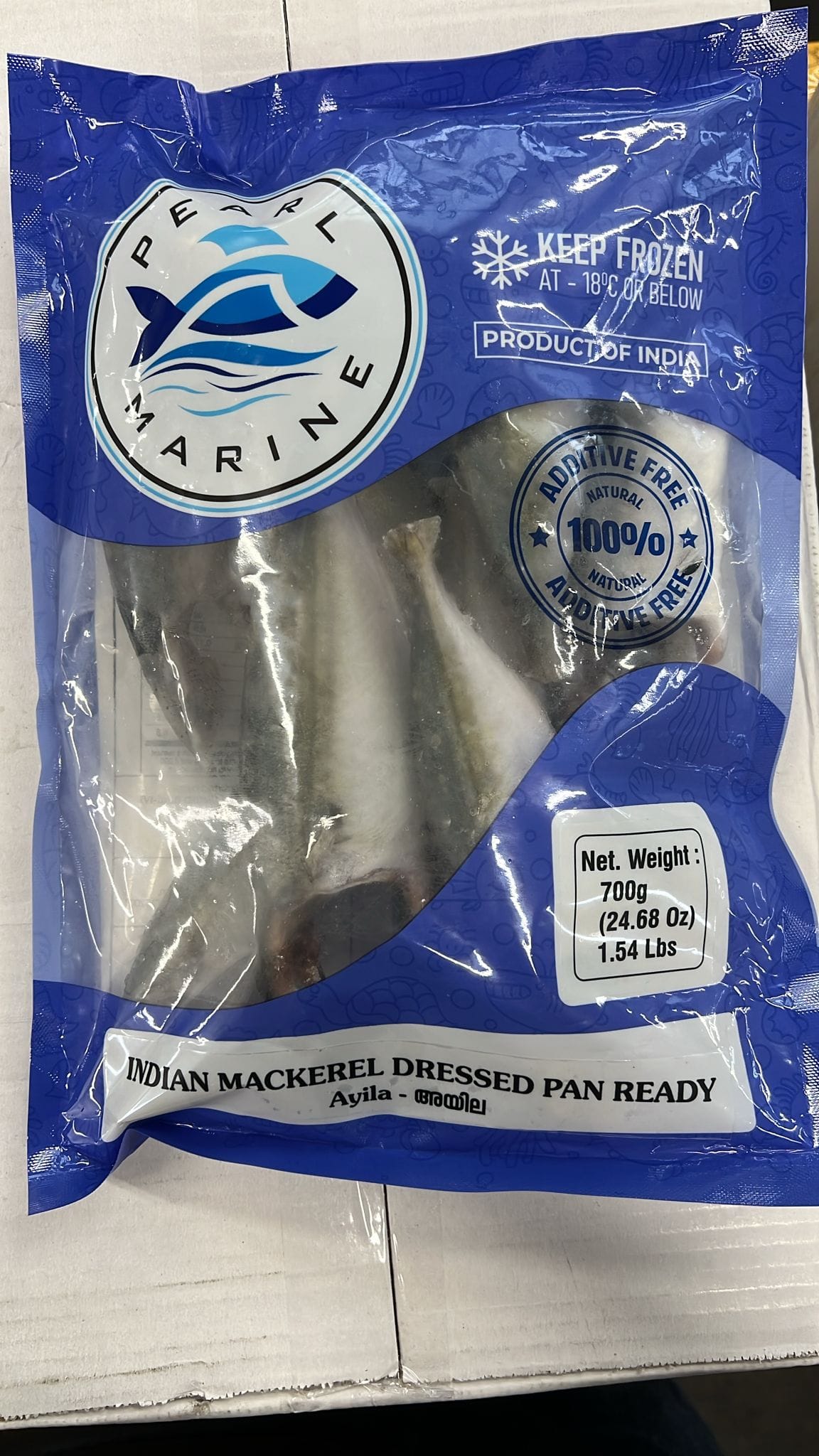 Frozen Fish Indian Mackerel Dressed Pan Ready 700g (Product of India)