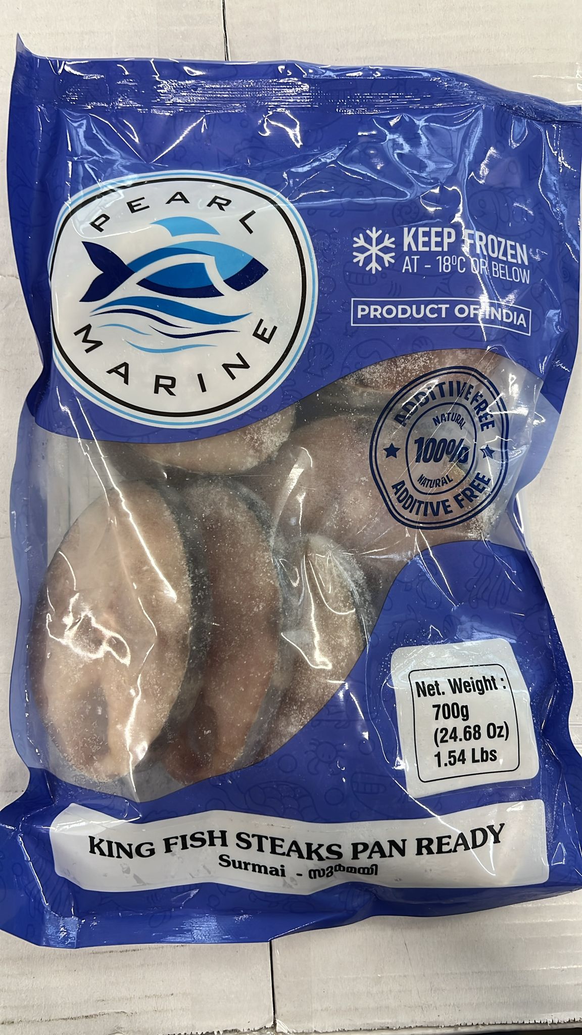 Frozen King Fish Steaks Pan Ready 700g (Product of India)