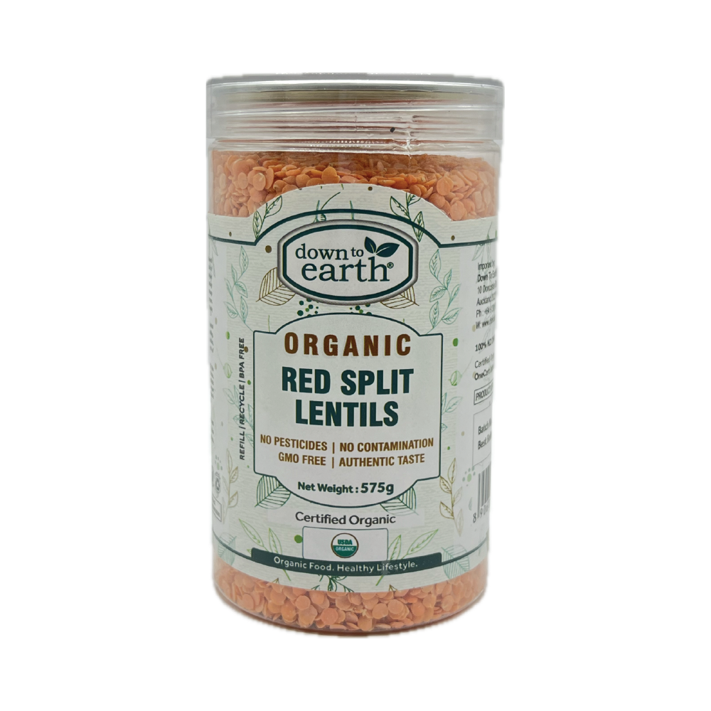 Organic Red Split Lentils (Masoor Dal) 575g (Down To Earth)