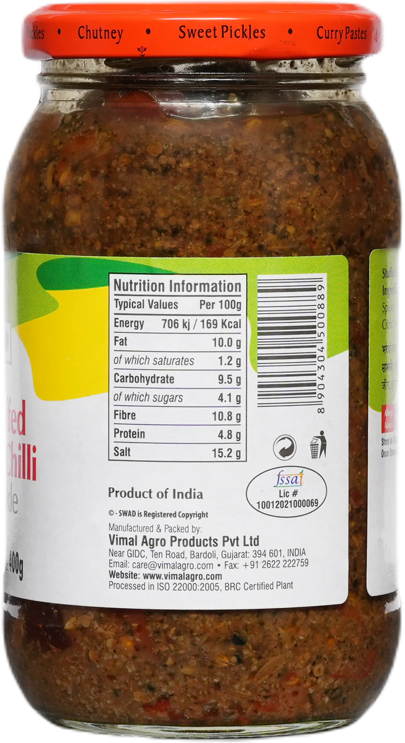 SWAD Stuffed Red Chilli Pickle 450g