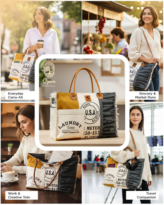 Qyom Bag Multicolour - Vintage Canvas Bag