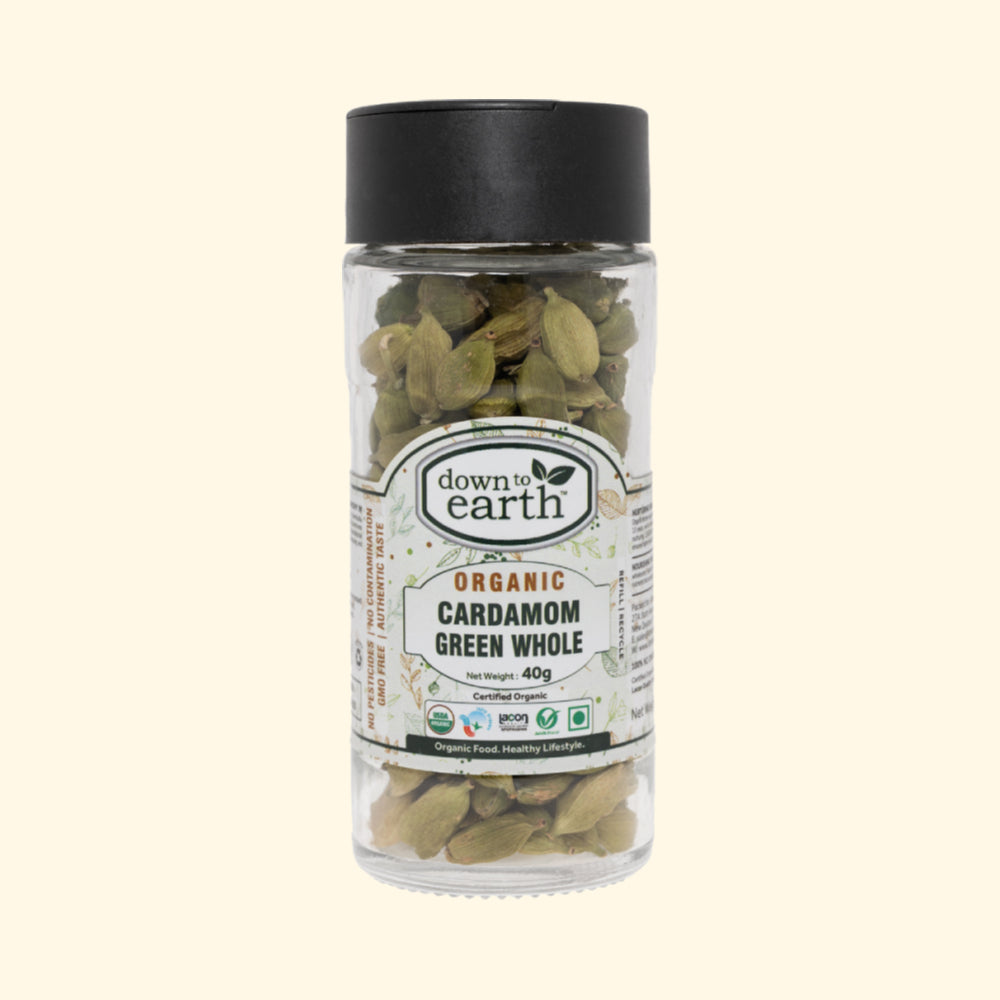 Organic Cardamom Green Whole 40g (Down To Earth)