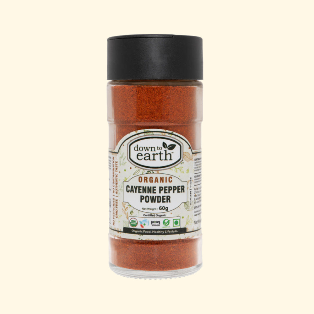 Organic Cayenne Pepper Powder 60g (Down To Earth)
