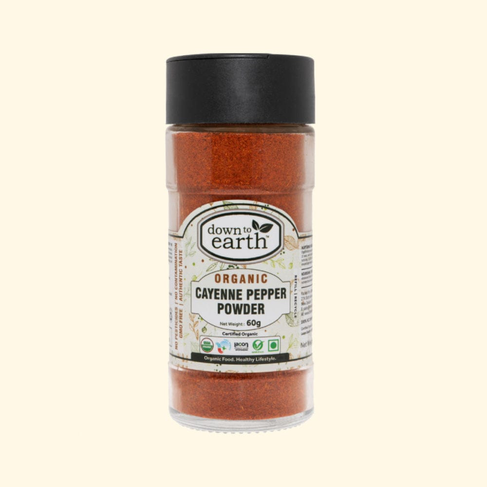 Organic Cayenne Pepper Powder 60g (Down To Earth)