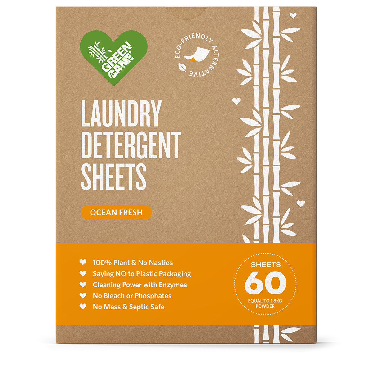 Green Cane Laundry Detergent Sheets Ocean (60 Sheets)