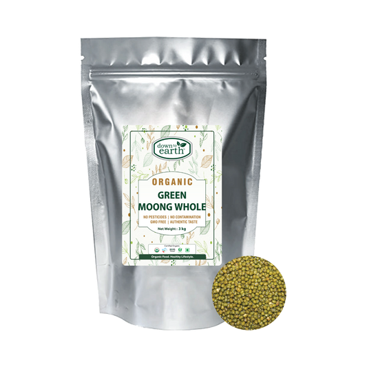 Organic Green Mung Bean (Moong Whole) 3kg Bag (Down To Earth)