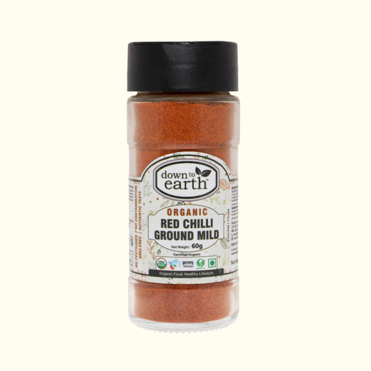Organic Red Chilli Ground Mild 60g (Down To Earth)