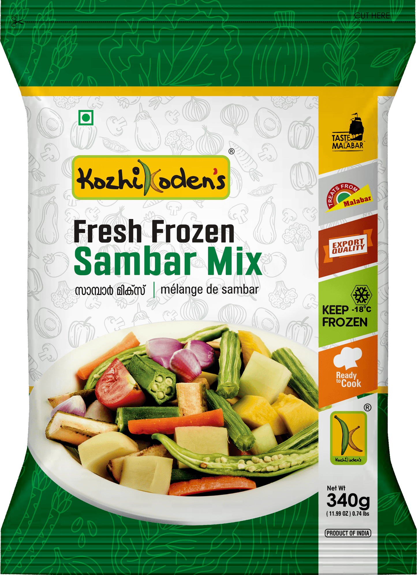 Frozen Sambar Mix 340g (Kozhikoden’s)