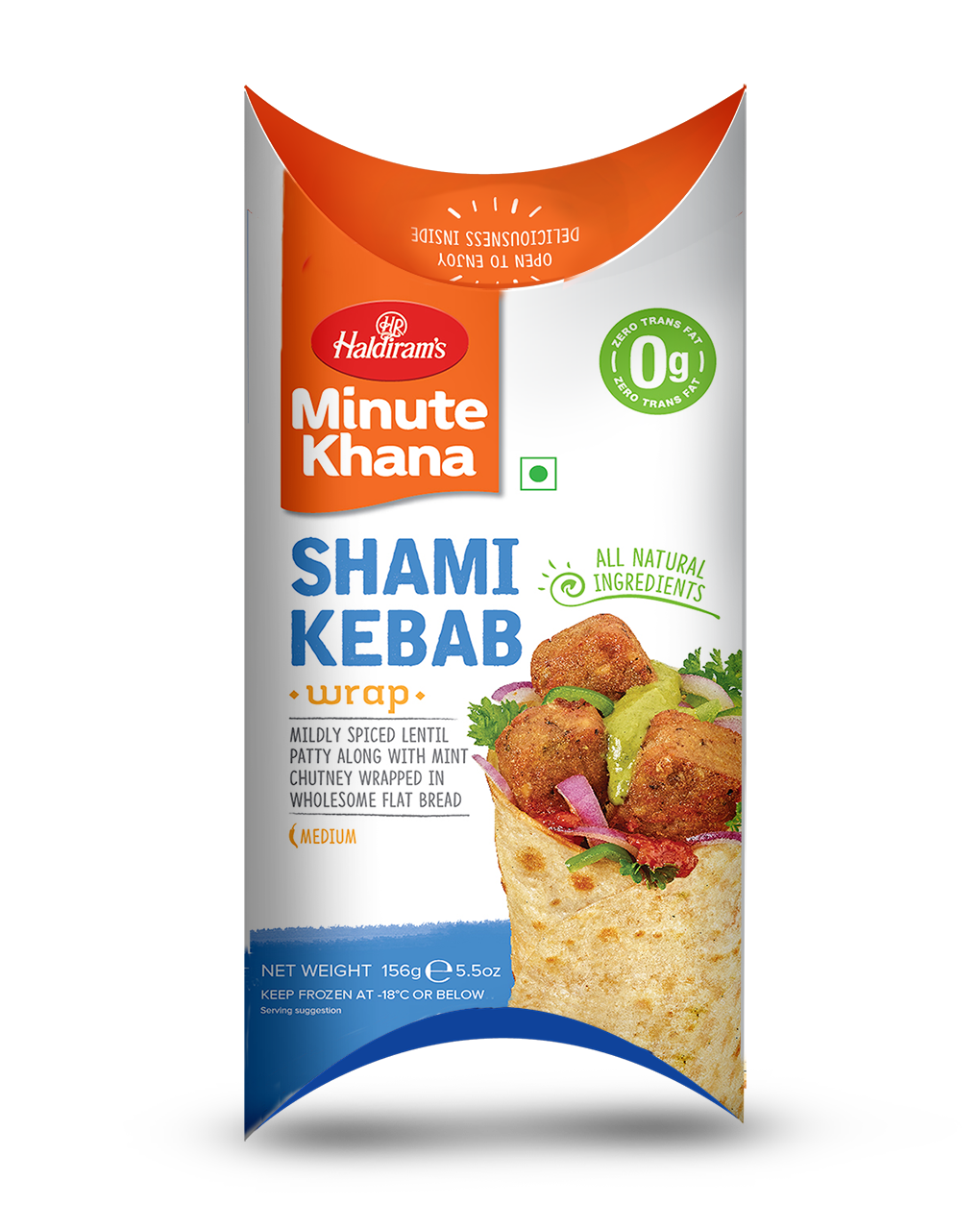 Frozen Desi Wraps Shami Kebab 156g (Haldirams)