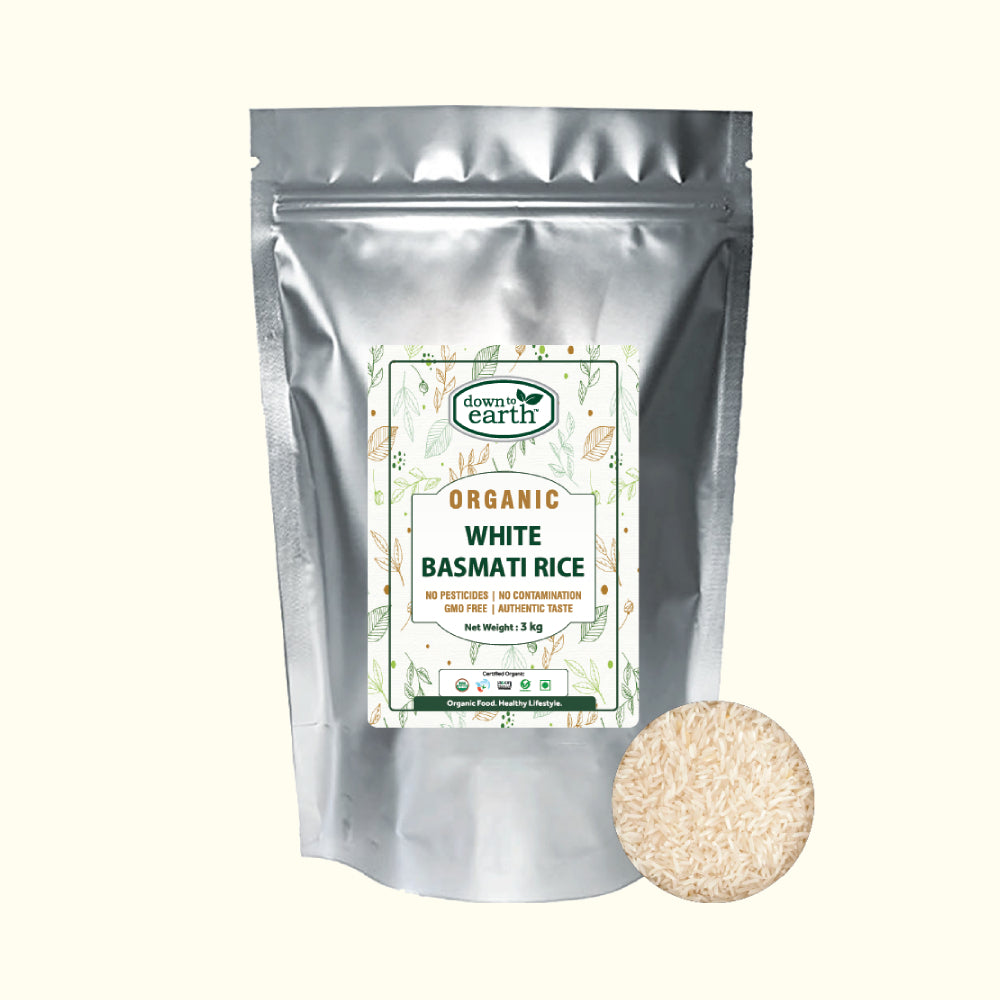 Organic White Basmati Rice 3Kg (Down To Earth)