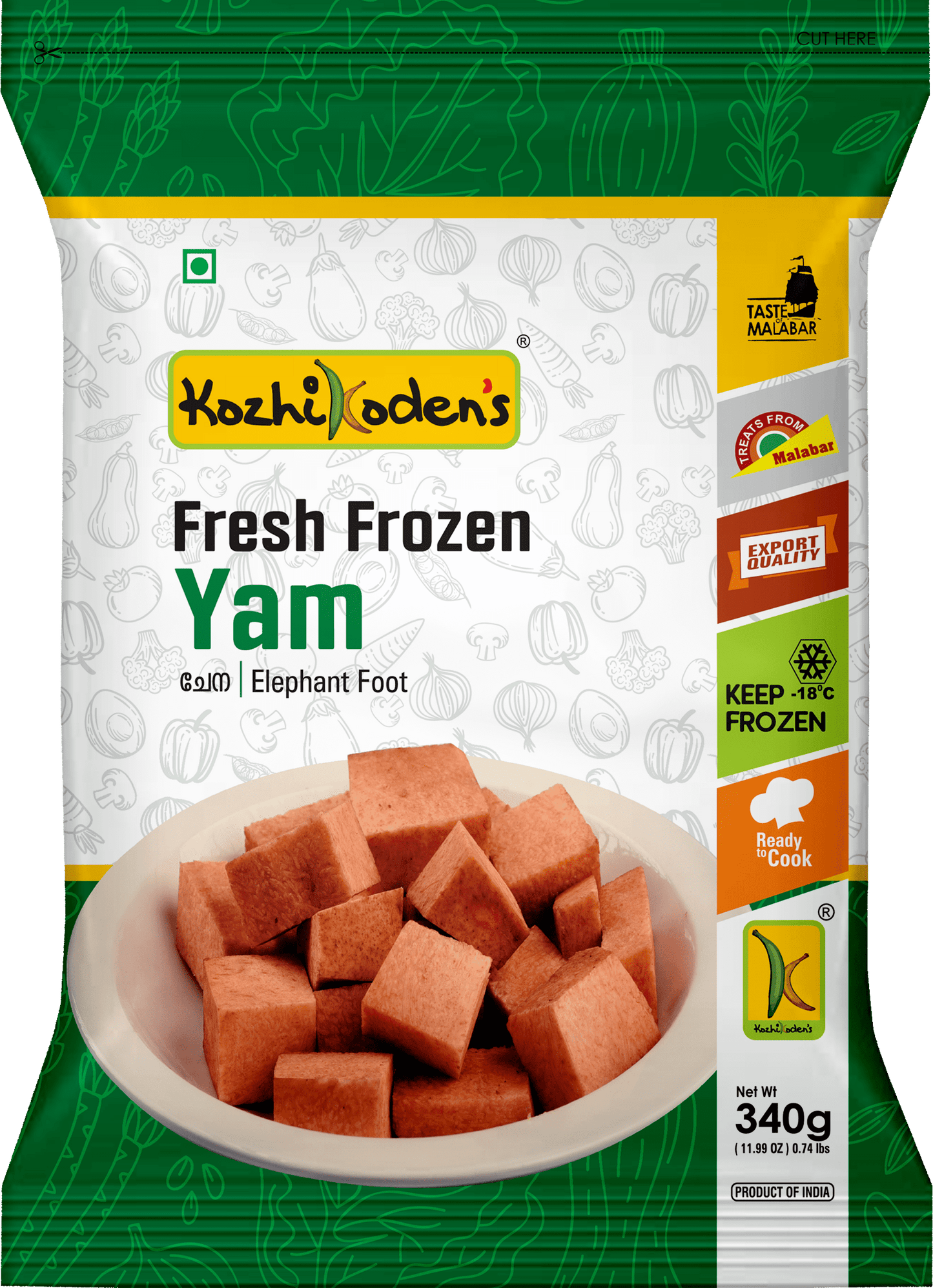 Frozen Yam 340g (Kozhikoden’s)