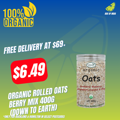 Organic Rolled Oats Berry Mix 400g (Down To Earth)