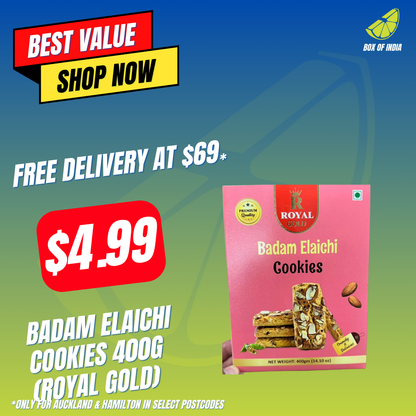 Badam Elaichi Cookies 400g (Royal Gold)