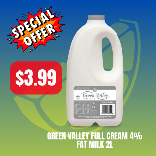 Green Valley Full Cream 4% Fat Milk 2L