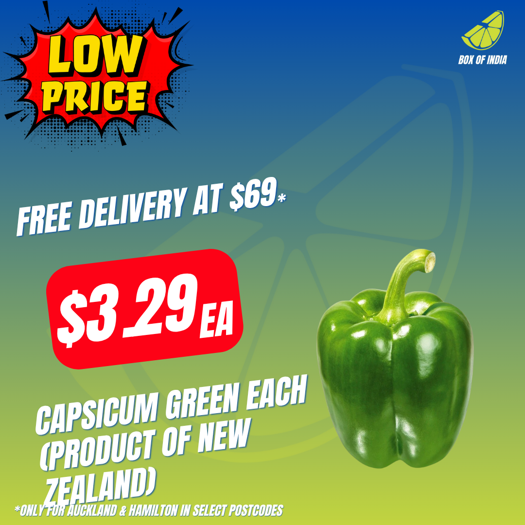 Capsicum Green Each (Product of New Zealand)