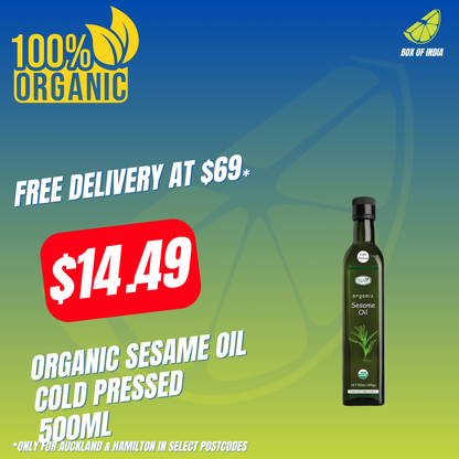 Organic Sesame Oil Cold Pressed 500ml (Down To Earth)