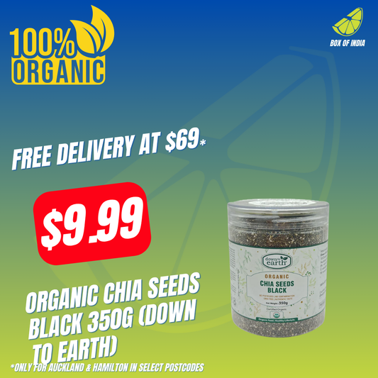 Organic Chia Seeds Black 350g (Down To Earth)